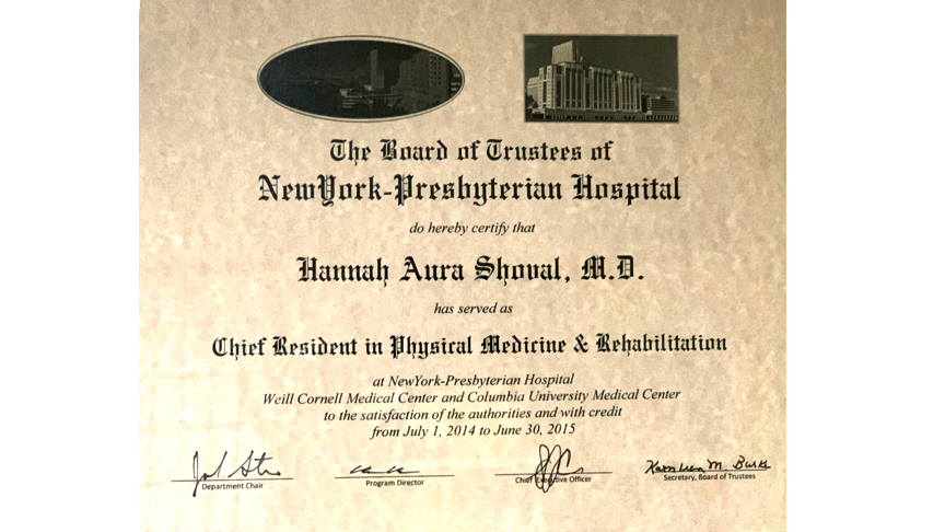 Chief Resident in Physical Medicine and Rehabilitation